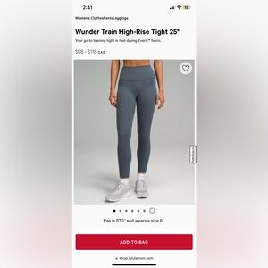 Lululemon wunder train high rise tight 25”